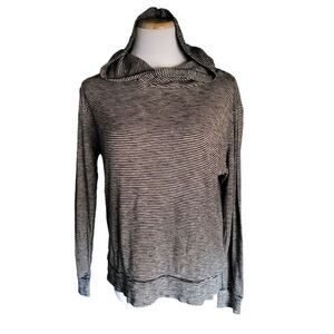 J.Crew 100% Cotton Pullover Hoodie Black And White Women's Medium